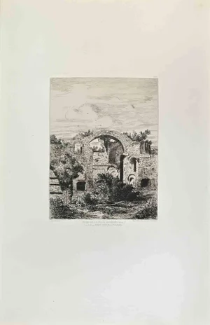 Joseph-Charles Nigote, Ruine de la Villa Adrienne, Etching, 1870s