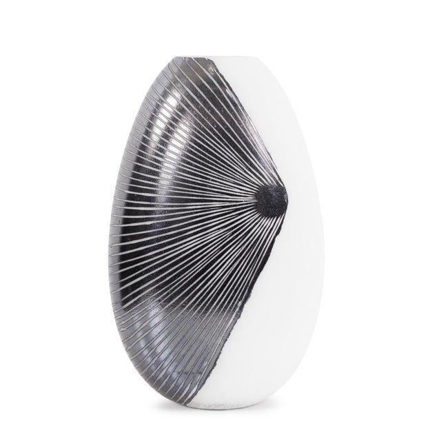 Black Oxman Hypnotic Tall Glass Vase For Sale - Image 8 of 11