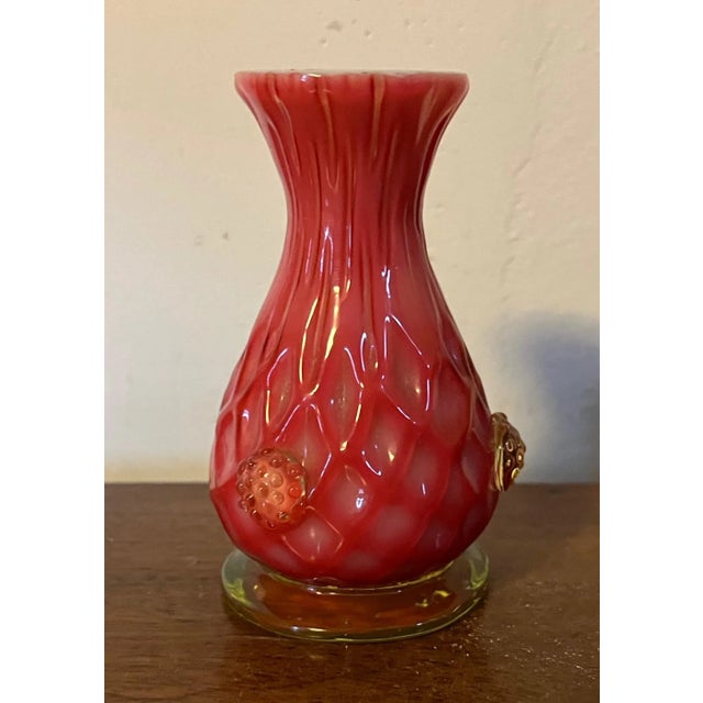Antique Late 19th Century American Cased Glass Small Vase For Sale - Image 10 of 12