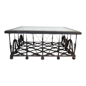 Early 1900s Antique Wrought Iron Mission Arts & Crafts Coffee Table Samuel Yellin Style