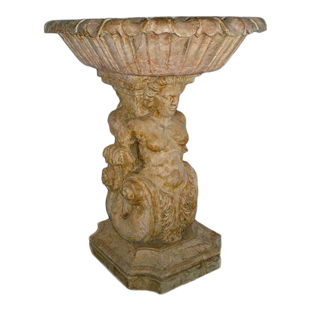 Italian Still Fountain Depicting Poseidon and Amphitrite- Soapstone For Sale