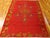 Turkish 1930s Red Field Antique Medallion Antique Turkish Oushak Rug 4' 1"x 6' 7" Handknotted Wool Carpet For Sale - Image 3 of 4