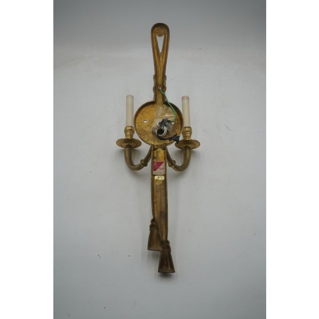 1980s Pair of Decorative Crafts Electric Wall Sconces For Sale - Image 9 of 10