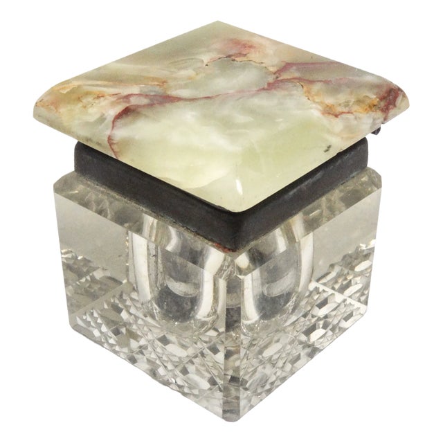 Art Deco Crystal Inkwell, Germany, 1930s For Sale