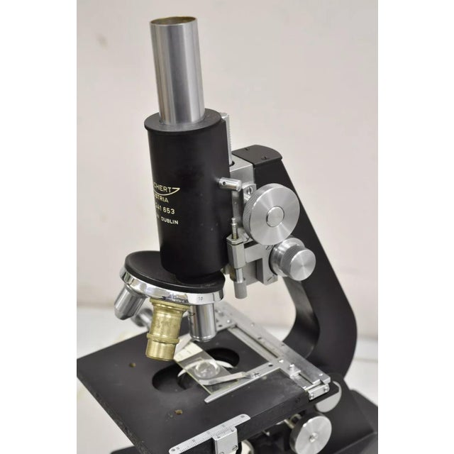 Wood Vintage Reichert Austria Microscope 241 653 in Wooden Box With Accessories For Sale - Image 7 of 12