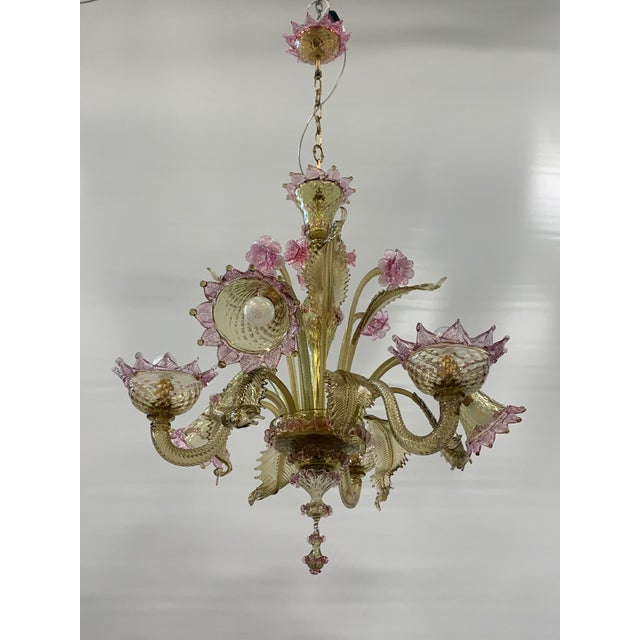 Chandelier in Murano Glass attributed to the Cesare Toso Company, 1960s For Sale - Image 4 of 8