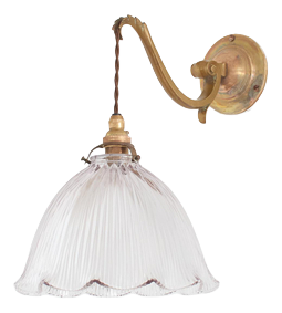 Vintage Reclaimed Glass Wall Light from Holophane, 1950s
