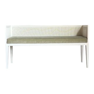 1960s Edward Wormley for Dunbar Style Cane and Wood Window Bench For Sale