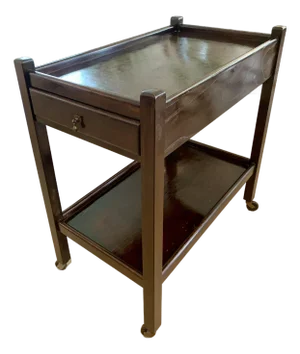 Antique English Mahogany Serving Cart