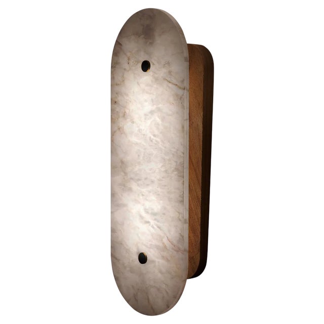 Hikari Small Iroko Wood Wall Light by Alabastro Italiano For Sale