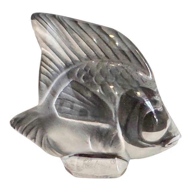 Lalique Clear Crystal Fish Figurine For Sale