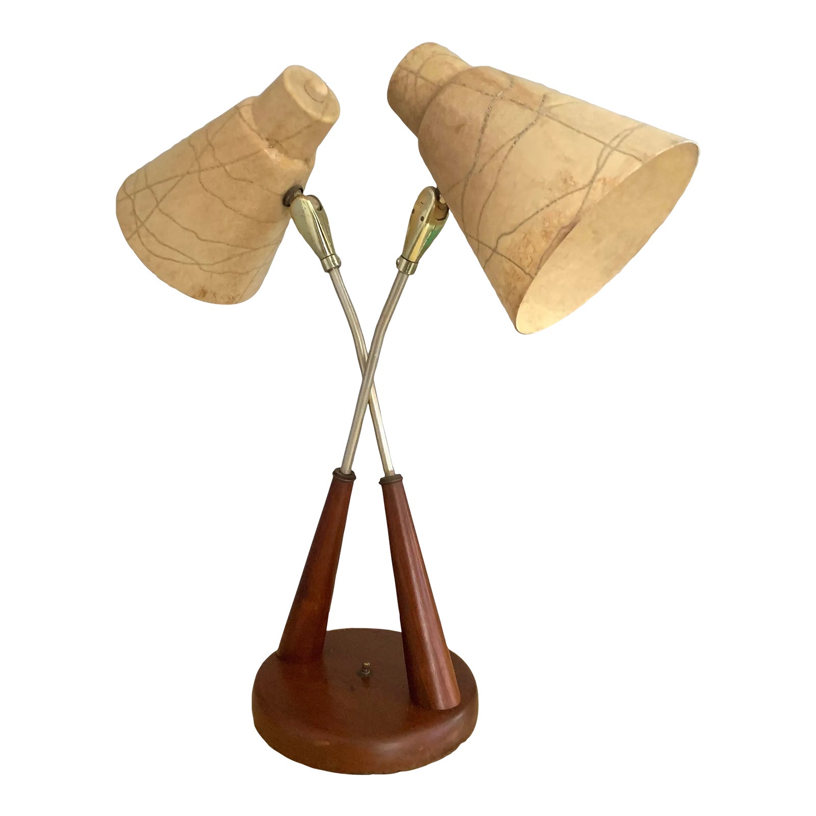 Gerald Thurston Style Two Headed Table Lamp, Circa 1950s | Chairish