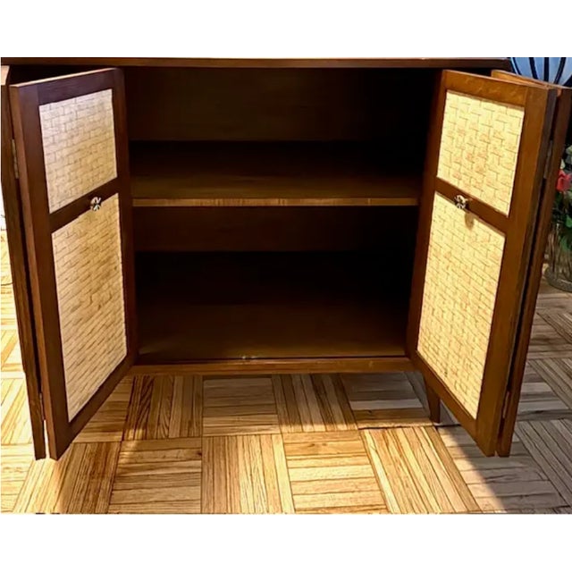 Mid-Century Modern Mid Century Raffia Woven Front Cabinet or Bar For Sale - Image 3 of 8