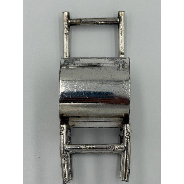 Late 19th Century Set of 6 American Victorian Sterling Silver Figural Chair Napkin Rings For Sale - Image 4 of 12
