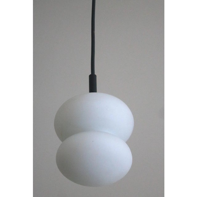 Mid-Century Organic Shaped Opal Glass Pendant Lights, Set of 3 For Sale - Image 9 of 10