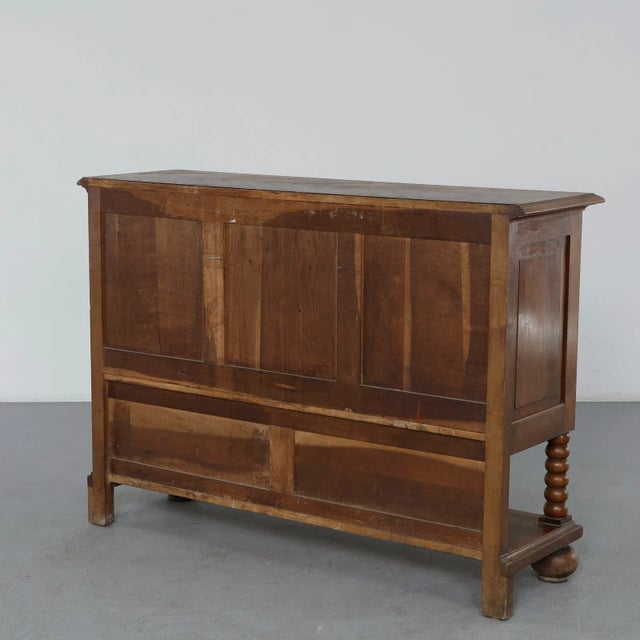 1940s Brutalist Charles Dudouyt Oak Sideboard With Carved Diamond Bobbin Legs, Attributed For Sale - Image 14 of 16
