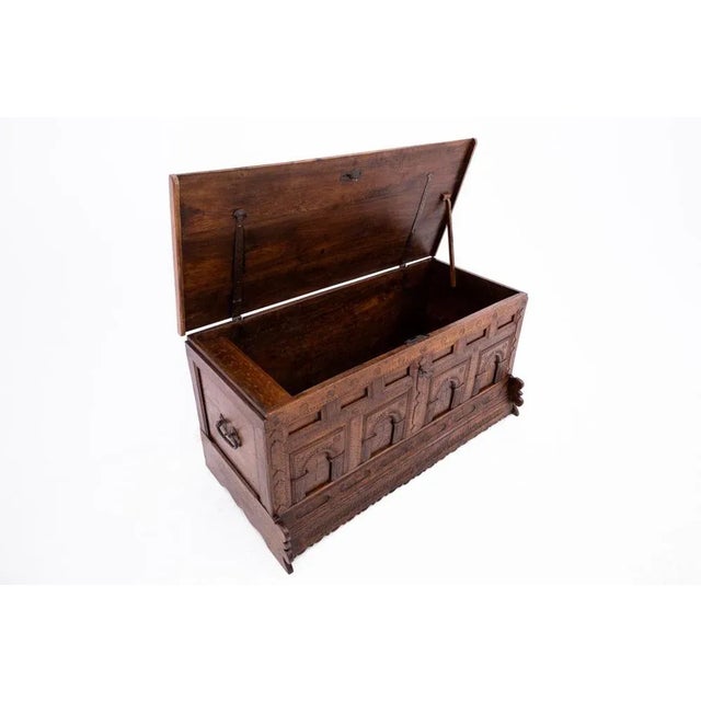 Late 18th Century Antique Baroque Wooden Chest, 1781 For Sale - Image 5 of 18