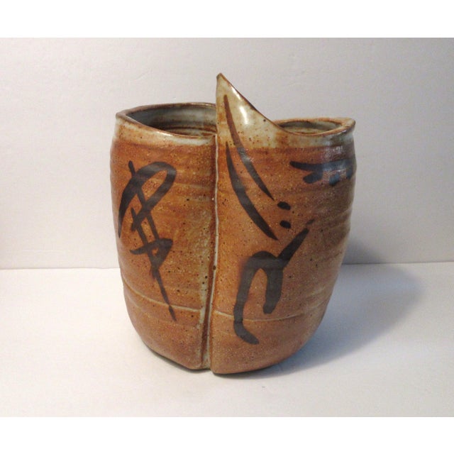 Mid-Century Modern Vintage David Keyes Early Studio Pottery Vase Pacific Northwest Stoneware MCM 1960s For Sale - Image 3 of 11