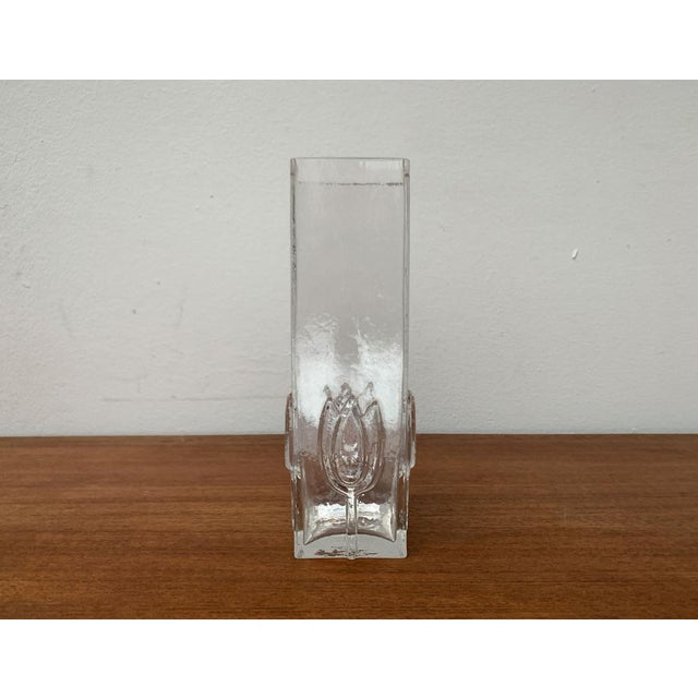 Mid-Century Modern Mid-Century Scandinavian Glass Vase with Flower Motif, 1960s For Sale - Image 3 of 18