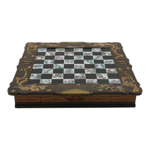 Vintage Chinese Marble & Wood Carved Chess Set