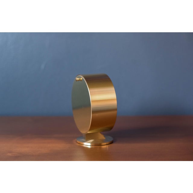 Mid Century Modern Nathan George Horwitt Brass Museum Clock for Howard Miller For Sale In Monterey, CA - Image 6 of 6