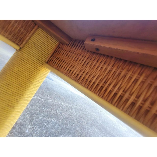 Tan 1970s Henry Link Woven Rattan and Sea Grass Coffee Table For Sale - Image 8 of 9