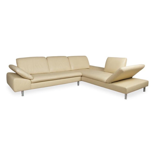 Cream Leather Corner Sofa from Loop For Sale - Image 5 of 18