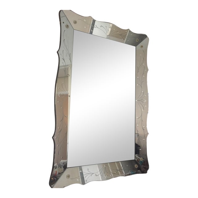 Antique Floral Etched Mirror Chairish