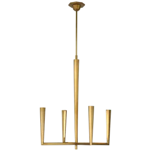 Thomas O'Brien for Visual Comfort Signature Galahad Small Chandelier in Hand-Rubbed Antique Brass