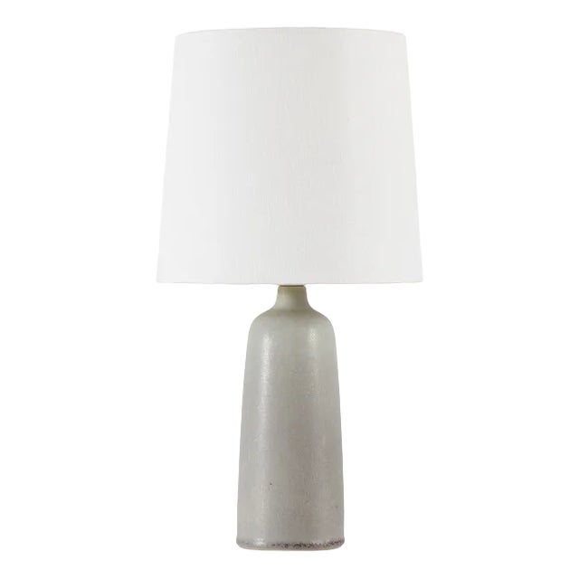 Danish Table & Bedside Lamp in Grey Haresfur Glazeby Per Linnemann-Schmidt for Palshus, 1960s For Sale