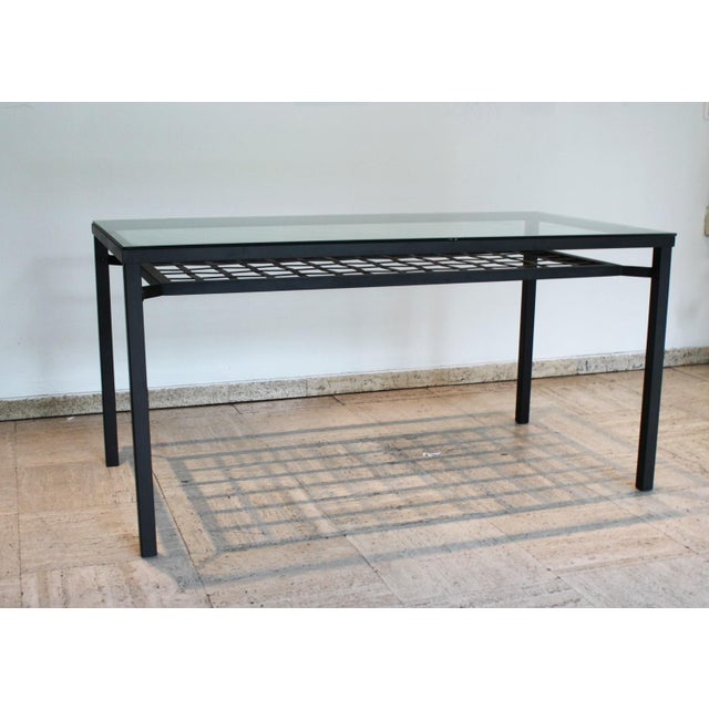 Glass and Black Metal Table, 2010s For Sale - Image 6 of 7