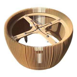 Extra Large Round Wood Ceiling Fixture Chandelier For Sale