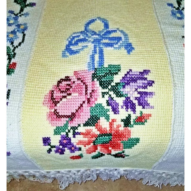 1970s Hand-Knit Queen Sized Bed Throw Aghan For Sale In West Palm - Image 6 of 11