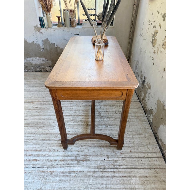 Wood Antique Drapers Worktable in Oak, 1900 For Sale - Image 7 of 18