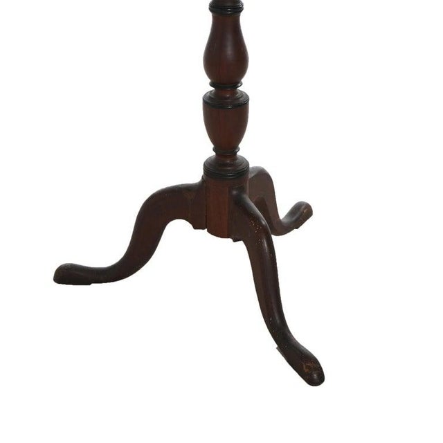 Antique 18th Century Queen Anne Mahogany Candle Stand with Turned Column on Cabriole Legs Terminating in Pad Feet C1780...