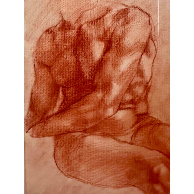 Classical Figurative Drawing of Male Torso by Renowned UK-based Artist Brian Gorst For Sale - Image 4 of 8