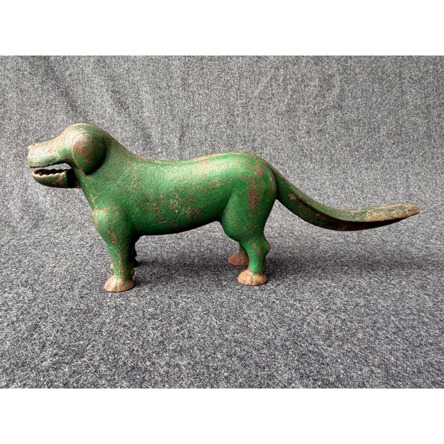 Antique Green Cast Iron Dog Nutcracker For Sale - Image 15 of 18