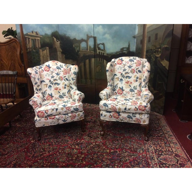 Wood Vintage Wingback Chairs, the Pair For Sale - Image 7 of 17