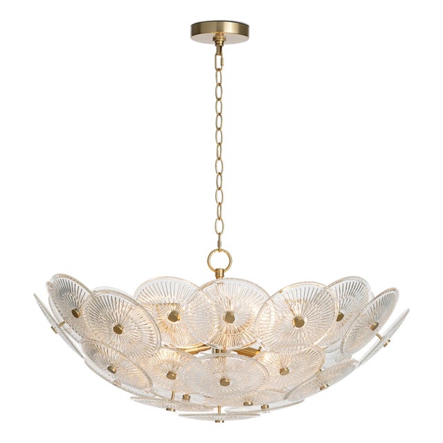 Holly Glass Disc Chandelier, Clear For Sale