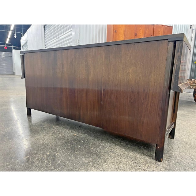 1970s 1970s Striking Mid Century Belgium Rosewood Credenza With Asian Motif For Sale - Image 5 of 13