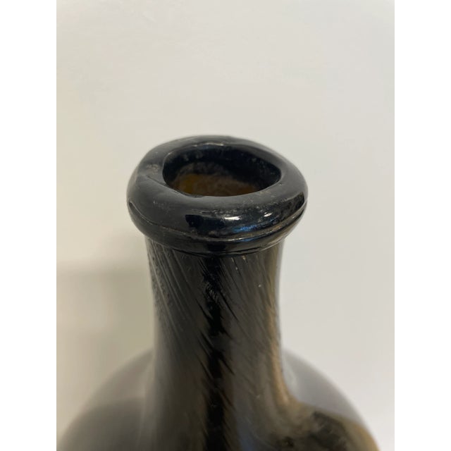 Mid 19th Century Large Antique French Hand Blown Glass Wine Bottle For Sale - Image 4 of 8