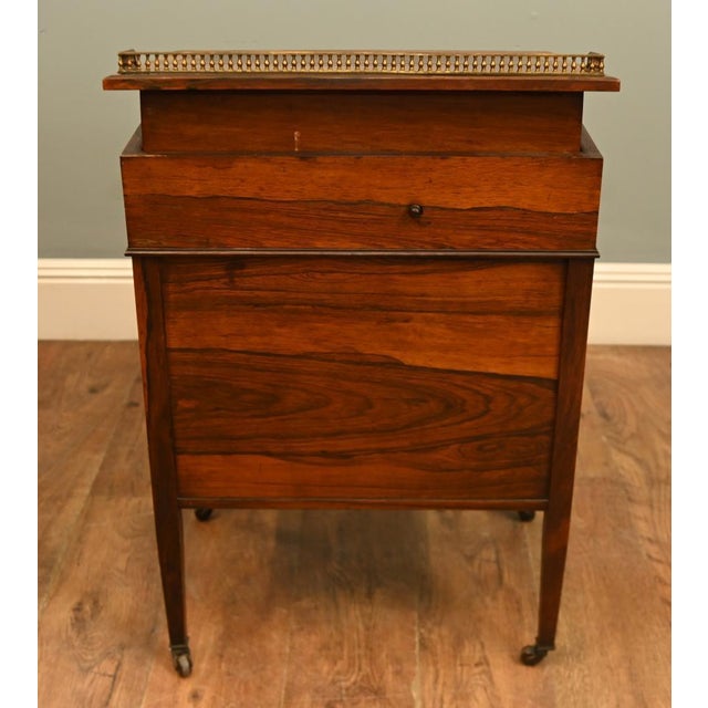Edwardian Sheraton Revival Davenport Desk in Marquetry Inlaid Mahogany, 1900 For Sale - Image 9 of 12