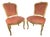 Vintage Pair of French Provincial Louis XV Style Blush Pink Velvet Accent Chairs For Sale