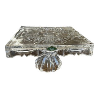 Vintage Shannon Crystal Cake Plate Square For Sale