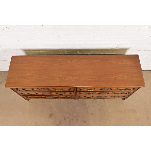Henredon French Regency Louis XVI Carved Fruitwood Long Dresser or Credenza, Circa 1960s For Sale - Image 13 of 16