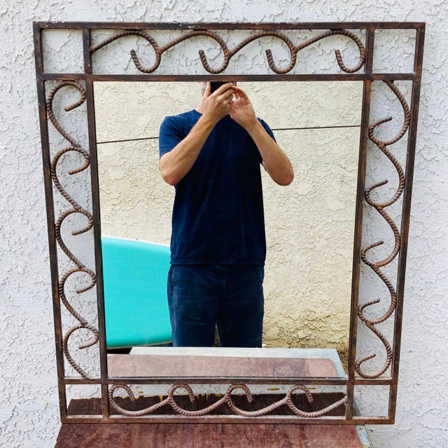 Late 20th Century Large Wrought Iron Mirror Chairish