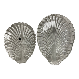 Vintage Mikasa Glass Lobster Serving Platters – Set of 2, Clear and Frosted Sculptural Glass
