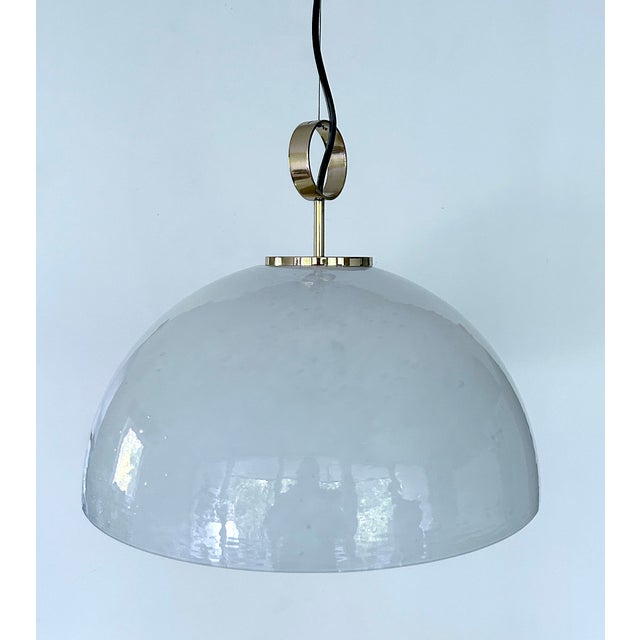 1970s Space Age Pendant Light in Glass from Glashütte Limburg, 1950s For Sale - Image 5 of 18