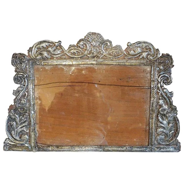 Silver 18th Century Indo-Portuguese Baroque Silver Mounted Frame For Sale - Image 8 of 8