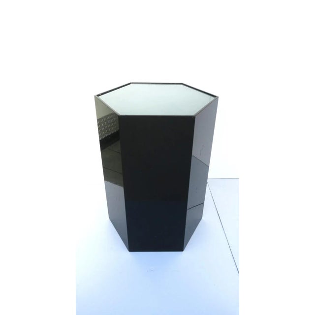 Postmodern Black Pedestal Column Stand or Table, Circa 1970s Modern For Sale - Image 3 of 13